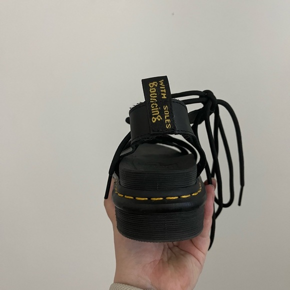 Dr. Martens Black Strappy Leather Gladiator Sandals - Picture 4 of 5